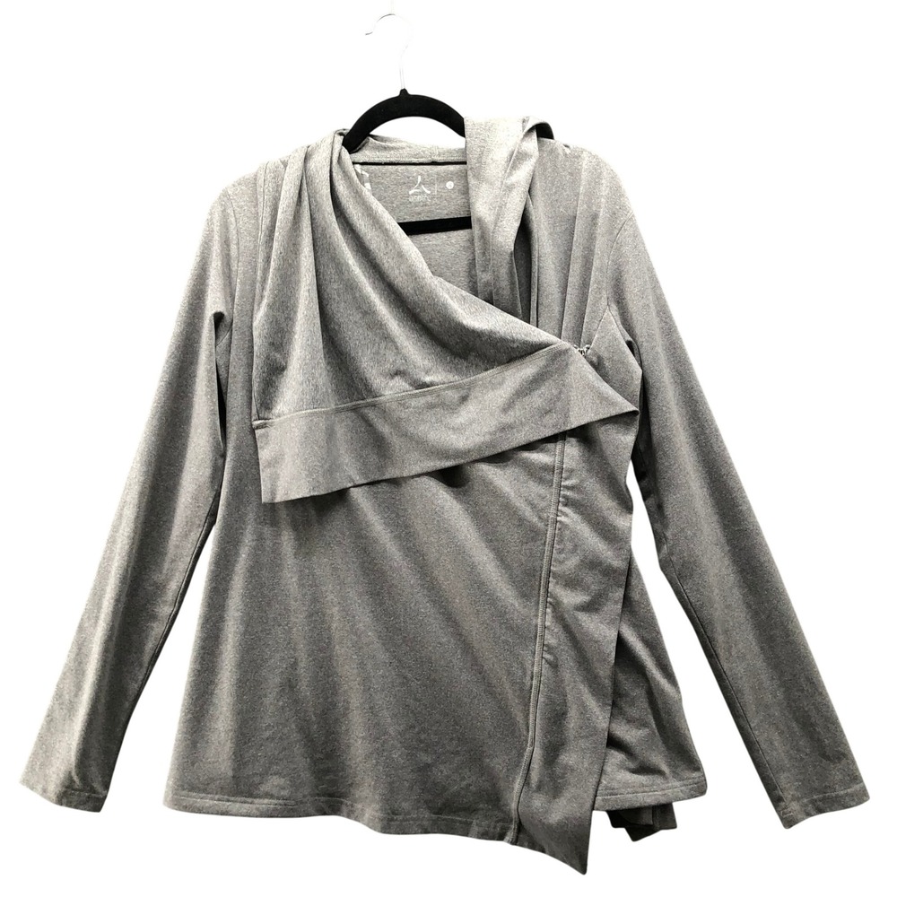 Aspire Wrap Athletic Jacket Womens M Gray Stretch Active Thumbholes Running